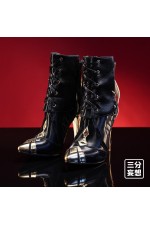 1/3 Delusion Genshin Impact Fatui Harbinger The Knave Arlecchino High Heels Black Cosplay Shoes